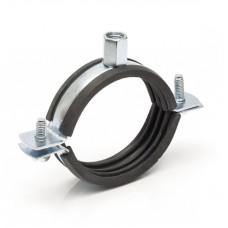 Хомут сантехнический крепежный трубный стальной оцинкованный с резиновой прокладкой Optimal Mupro 32 мм
