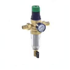 Фильтр сетчатый Т-образный латунный Ду-15 (1/2") Ру-25 НР (НАР) (Т<70°С) с регулятором давления Honeywell FK06
