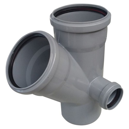 Крестовина PP-H двухплоскостная левая серая Дн 110-110-50 45гр б/нап в/к RTP (РосТурПласт) в Екатеринбурге