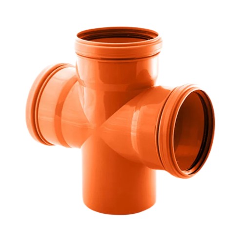 Крестовина PP-B одноплоскостная коричневая Дн 110-110-110 87гр б/нап в/к VALFEX в Екатеринбурге