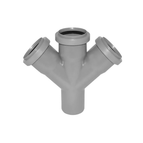 Крестовина PP-H одноплоскостная серая Дн 110-110-110 67гр б/нап в/к Ostendorf HT HTDA в Екатеринбурге