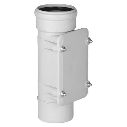 Ревизия канализационная PP-MD с крышкой Дн 110 (DN100) светло-серая бесшумный б/нап в/к Ostendorf Skolan dB SKRE в Екатеринбурге