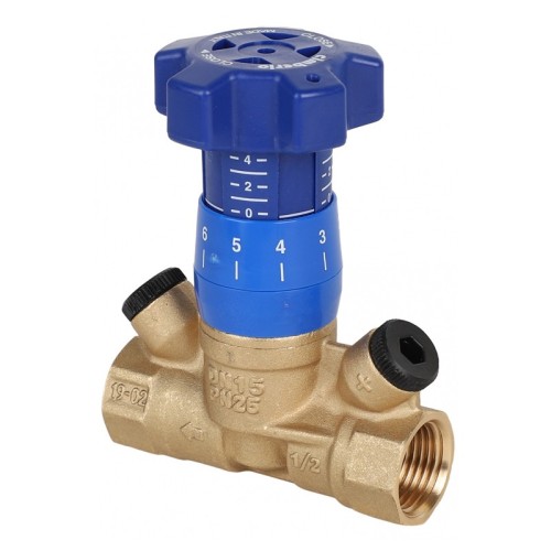 Клапан балансировочный латунный ручной с внутренней резьбой 2,5 МПа BL.210 MVI 25 мм в Екатеринбурге