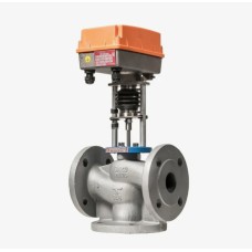 Клапан регулирующий чугуный смесительно-разделительный с электроприводом фланцевый 1,6 МПа TRV-3 Теплосила 20х150 мм