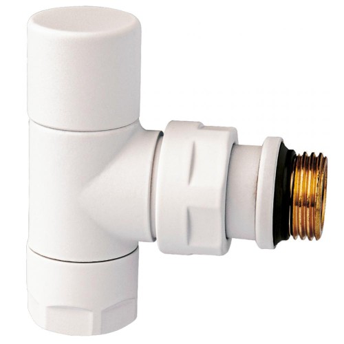 Клапан термостатический угловой Ду-15 (1/2") Ру-10 ВР-НР (ВН-НАР) белый серия E Oventrop в Екатеринбурге