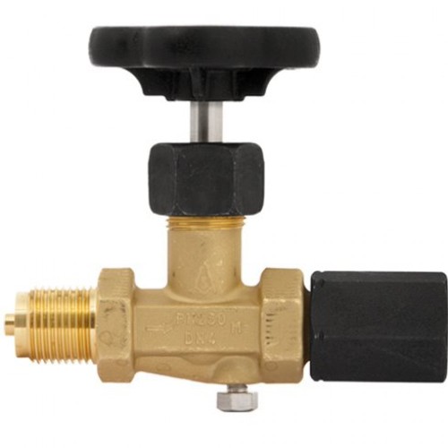 Клапан запорный игольчатый с маховиком стальной с внутренней-наружной резьбой 2,5 МПа ЭКОМЕРА 15 мм 1/2" в Екатеринбурге