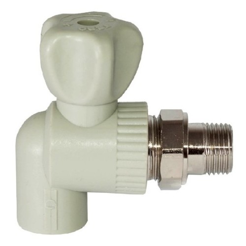 Клапан запорный угловой PP-R наружная резьба 2,5 МПа VALFEX 20 мм 1/2" ГОСТ 32415-2013 в Екатеринбурге