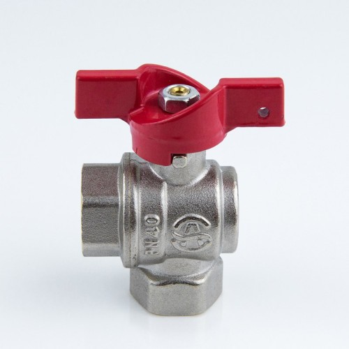 Кран запорный латунный угловой полнопроходной с ручкой-бабочкой ВР-американка Ру 40 BV.522 MVI 20 мм 3/4" в Екатеринбурге