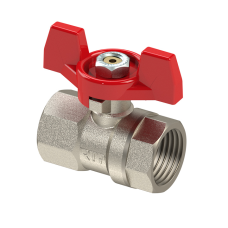 Кран запорный латунный полнопроходной с ручкой-бабочкой ВР (ВН) Ру 42 R951 Giacomini 10 мм 3/8"