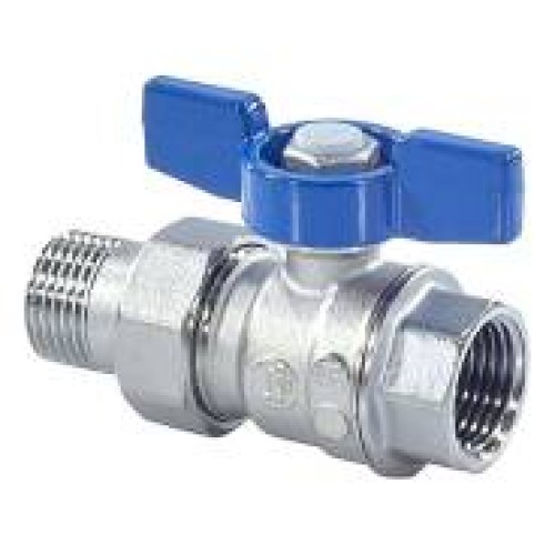 Кран запорный латунный полнопроходной с ручкой-бабочкой ВР-американка Ру 35 R859 Giacomini 15х74 мм 1/2" в Екатеринбурге