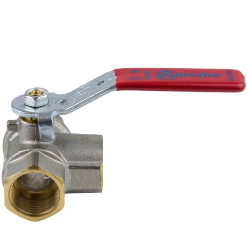 Кран запорный латунный трехходовой стандартнопроходной с ручкой-рычагом ВР (ВН) Ру 25 Ideal 128 Itap 20 мм 3/4" в Екатеринбурге