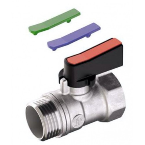 Кран запорный латунный полнопроходной с ручкой-флажком ВР-НР Ру 16 R694 Giacomini 15х46 мм 1/2" в Екатеринбурге