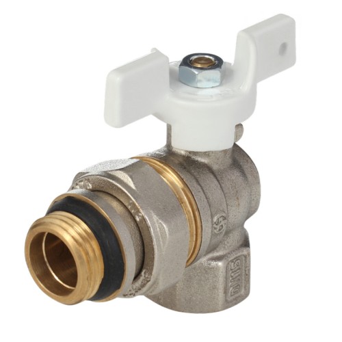 Кран запорный латунный угловой полнопроходной с ручкой-бабочкой ВР-американка Ру 40 Aquasfera Standard 1128 Aquasfera 15 мм 1/2" в Екатеринбурге