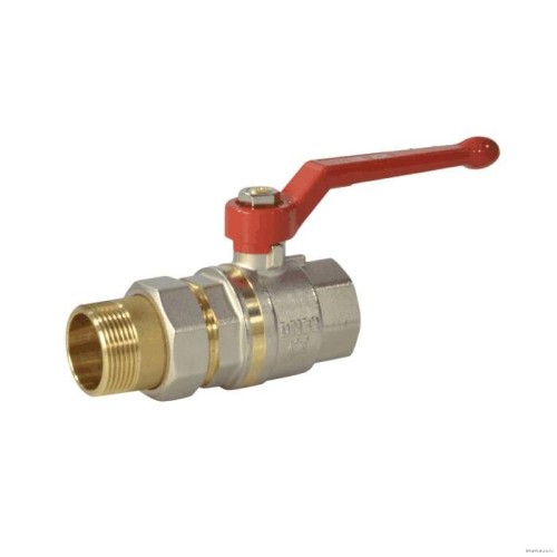 Кран запорный латунный полнопроходной с ручкой-рычагом ВР-американка Ру 40 Dist Стандарт Dist 20 мм 3/4" в Екатеринбурге