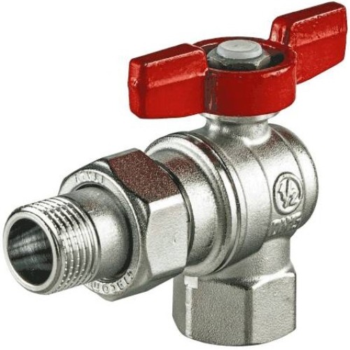 Кран шаровый латунный угловой полнопроходной с ручкой-бабочкой ВР-американка Ру 16 R789 Giacomini 15х79 мм 1/2" в Екатеринбурге