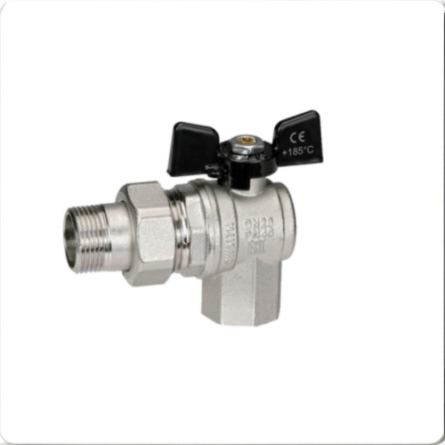 Кран шаровый латунный угловой полнопроходной с ручкой-бабочкой ВР-американка Ру 40 Bugatti 594 Bugatti 15 мм 1/2" в Екатеринбурге