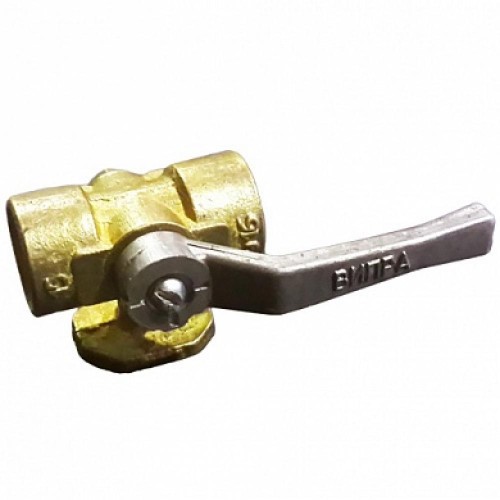 Кран латунный трехходовой стандартнопроходной для манометра с фланцем и ручкой ВР-НР Ру 16 Giacomini 15 мм 1/2" в Екатеринбурге