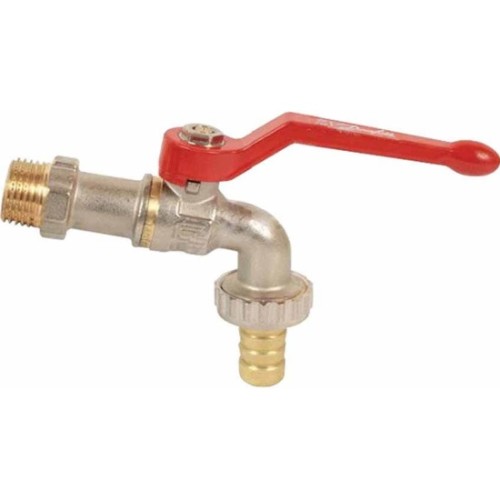 Кран латунный со спускником стандартнопроходной с ручкой-рычагом НР Ру 10 BVR-CR Ридан 20 мм 3/4" в Екатеринбурге