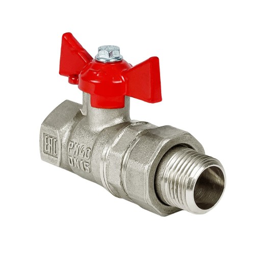 Кран запорный латунный полнопроходной с ручкой-бабочкой ВР-НР Ру 50 Ideal 093 Itap 10 мм 3/8" в Екатеринбурге