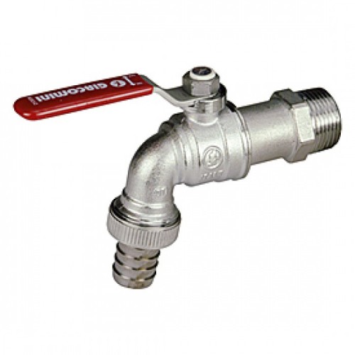 Кран водоразборный латунный стандартнопроходной с ручкой-рычагом НР-штуцер Ру 10,5 R621 Giacomini 15х82 мм 1/2" в Екатеринбурге