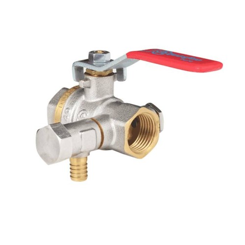 Кран запорный латунный со спускником полнопроходной с ручкой-рычагом ВР (ВН) Ру 25 Ideal 115 Itap 20 мм 3/4" в Екатеринбурге