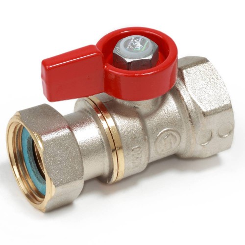 Кран запорный латунный стандартнопроходной с ручкой-флажком ВР-накидная гайка Ру 16 R251 Giacomini 15х68 мм 1/2" в Екатеринбурге