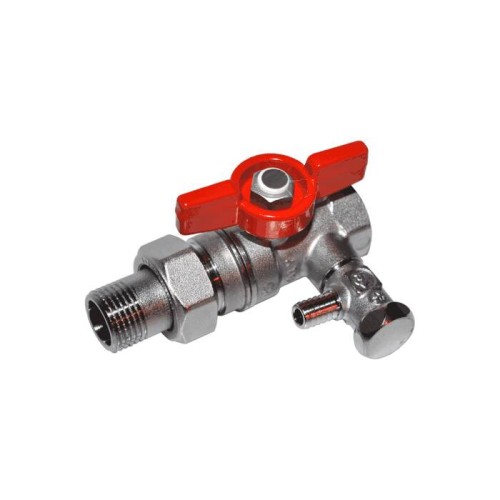 Кран шаровый латунный переходный со спускником стандартнопроходной с ручкой-бабочкой ВР-американка Ру 42 R259DS Giacomini 15х93 мм 3/4" в Екатеринбурге