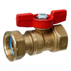 Кран шаровый латунный стандартнопроходной для счетчиков с ручкой-бабочкой ВР-накидная гайка Ру 42 R251P Giacomini 15х76 мм 1/2"