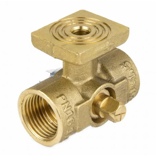 Кран латунный трехходовой стандартнопроходной для манометра с фланцем без ручки ВР (ВН) Ру 16 Aquasfera 1061 Aquasfera 15 мм 1/2" в Екатеринбурге