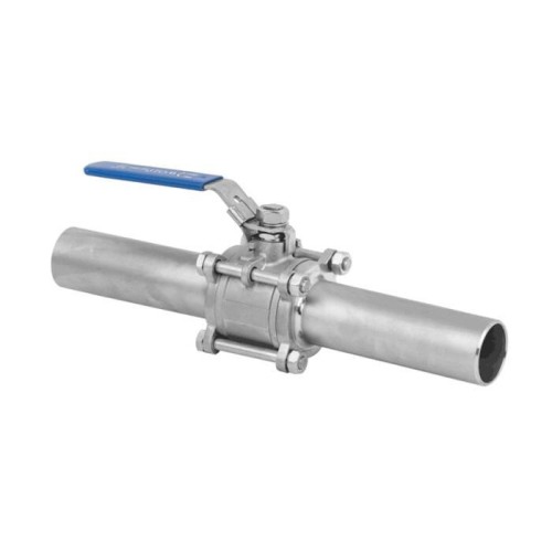 Кран запорный трехсоставной нержавеющий под приварку полнопроходной ручка-рычаг Ру 63 Benarmo 80 мм в Екатеринбурге