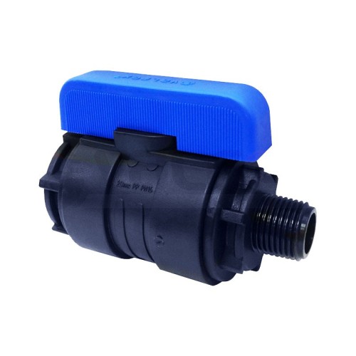 Компрессионный кран ПНД Ду-26 (3/4"-1") ВР-НР (ВН-НАР) Ру-16 VALFEX в Екатеринбурге