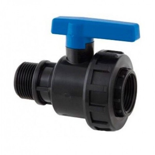 Компрессионный кран ПНД Дн 3/4"-3/4" ВР-НР (ВН-НАР) Ру-10 RTP (РосТурПласт) в Екатеринбурге