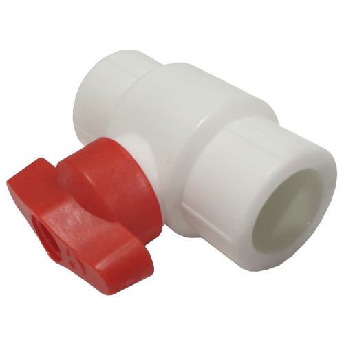 Кран полипропиленовый PP-R запорный прямой стандартнопроходной с внутренней пайкой ручка-бабочка Ру 25 RTP (РосТурПласт) 25 мм ГОСТ 32415-2013 в Екатеринбурге