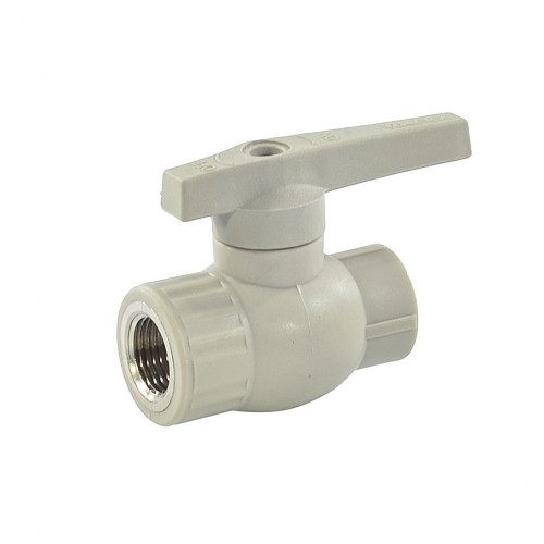 Кран полипропиленовый PP-R запорный прямой стандартнопроходной с внутренней пайкой серый ручка-рычаг Ру 10 Ultra Pro Aqua 20 мм ГОСТ 32415-2013 в Екатеринбурге