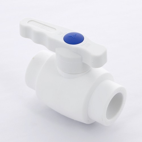 Кран полипропиленовый PP-R запорный прямой стандартнопроходной с внутренней пайкой белый ручка-рычаг Ру 25 VALFEX 25 мм ГОСТ 32415-2013 в Екатеринбурге