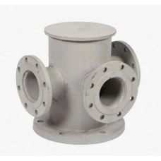 Крест с пожарной подставкой фланцевый ППКФ стальной Ду 150-100