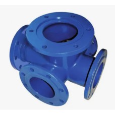 Крест с пожарной подставкой фланцевый ППКФ Ду 250-250 ВЧШГ с ЦПП цинк+AL ГОСТ ISO 2531-2012