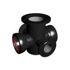 Крест с пожарной подставкой раструб-фланец ППКРФ ВЧШГ с ЦПП Ду 300-200