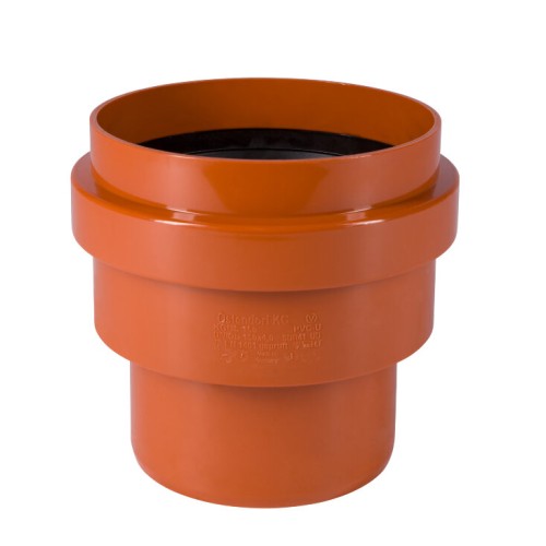 Переход НПВХ (ПВХ) Дн 125 коричневый безнапорный на гладкий конец керамической трубы Ostendorf KGUS в Екатеринбурге