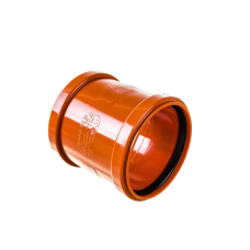 Муфта НПВХ (ПВХ) соединительная Дн 110 серая безнапорная в/к Хемкор