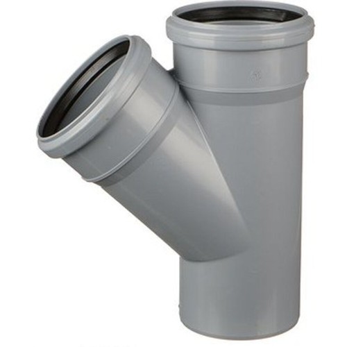 Тройник НПВХ (ПВХ) с раструбом Дн 50-50 45гр серый безнапорный в/к ТУ 6-49-33-92 Агригазполимер в Екатеринбурге