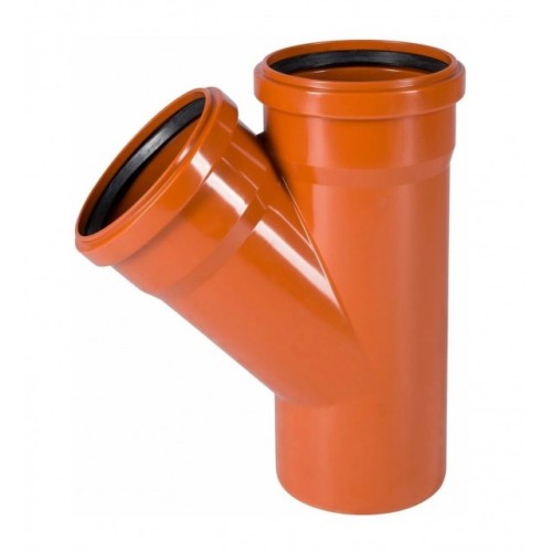 Тройник НПВХ (ПВХ) с раструбом Дн 500-500 45гр коричневый безнапорный в/к Ostendorf KGEA в Екатеринбурге