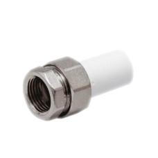 Соединитель PP-R с накидной гайкой Дн 20-1/2" белый Pro Aqua