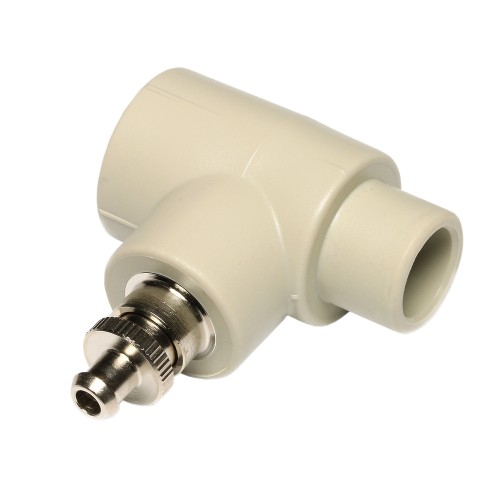 Штуцер PP-R серый с выпускным вентилем Дн 25 Wavin Ekoplastik в Екатеринбурге