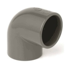 Отвод ПВХ клеевой Дн 25 90гр Ру-10 серый напорный Aquaviva