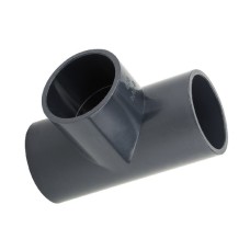 Тройник ПВХ клеевой Дн 75 90гр Ру-10 серый напорный Aquaviva