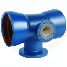 Тройник с пожарной подставкой раструб-фланец ППТРФ ВЧШГ с ЦПП Ду 400-150