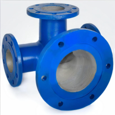 Тройник с пожарной подставкой фланцевый ППТФ Ду 600-200 (L=600-450) ВЧШГ с ЦПП цинк+AL ГОСТ ISO 2531-2012