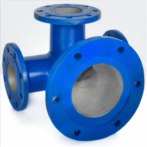 Тройник с пожарной подставкой фланцевый ППТФ Ду 600-600 (L=1100-550) ВЧШГ с ЦПП цинк+AL ГОСТ ISO 2531-2012 в Екатеринбурге