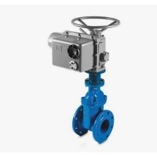 Задвижка чугунная фланцевая с электроприводом ГЗ-Б.300/24 400В и обрезиненным клином Rushwork 115 300 мм